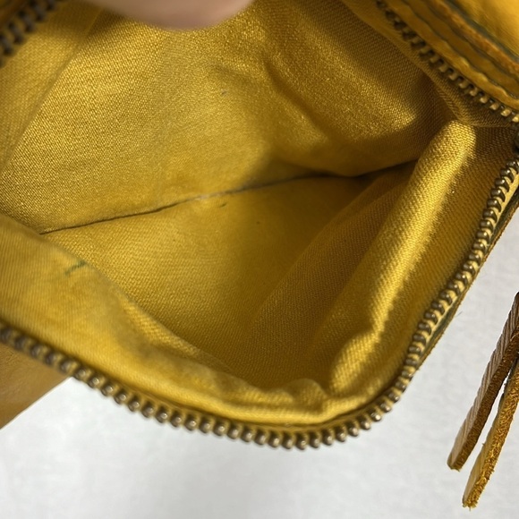 Borse In Pelle Made In Italy Genuine Leather Yellow Woven Boho Crossbody Purse - Picture 12 of 12